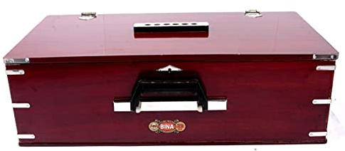 Harmonium BINA Nr. 23B Dx. 3 1/2 Oktaven tragbare Kirsche, 2024 Edition, klein, tragbar, kompakt, Safri, natürliche Farbe, Kirtan, indische Tastatur