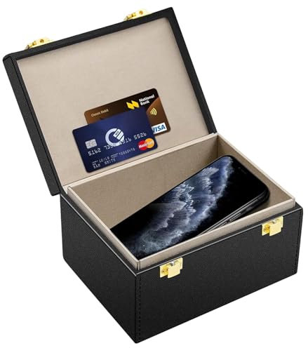 Laluky 1 scatola Keyless Go di protezione per chiavi auto, 16 x 12 x 9,2 cm, per una protezione sicura, cellulare, auto e moto, carte di credito NFC e chiavi dell'auto (nero)