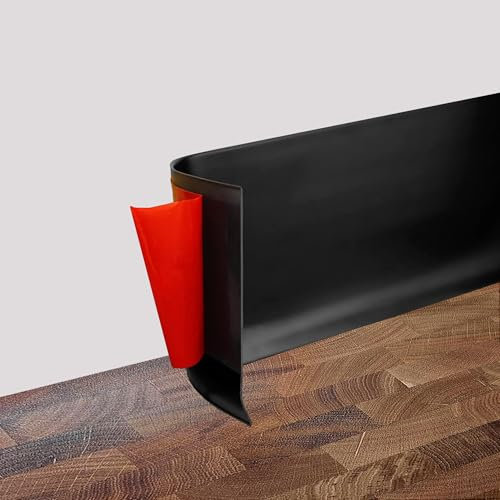 Rodapies Autoadhesivo PVC, 3.5/6/10 M Flexible Rodapie Adhesivo, Zocalos Pared, Rodapie Apto Para Cocina, Sala de Estar y Baño, Ancho 8/10 cm (Negro, 10cm x 10 metros)