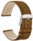 WOCCI 20mm Uhrenarmband für Herren und Damen, Echtes Leder - Top Genarbtes Leder, Schnellverschluss, Silberne Schnalle (Kamel)