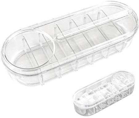 Organizador de Cables, Cable Organizer, Organizador de Cables Escritorio, Organizador Cables Transparente de 7 Compartimentos Con 6 Sujetacables para Almacenamiento de Escritorio, Artículos de Papeler