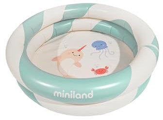 Miniland - Piscina Gonfiabile per Bebè da 60 cm, Piscina Rotonda Compatta e Sicura per Bambini