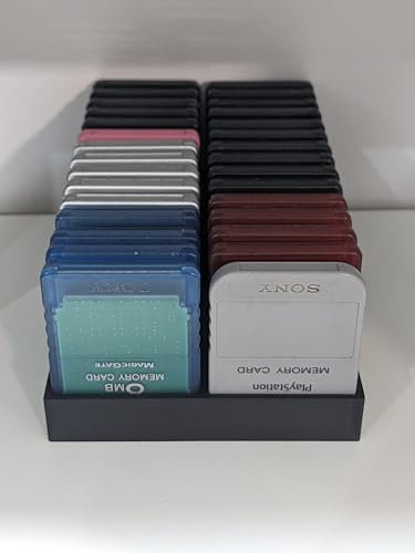 PS1 PS2 MEMORY CARD 30 Sony Play Station One Two 1 2 Flash Storage Holder Rack Display Stand Grid