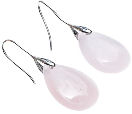 Orecchini A Gancio A Goccia In Quarzo Rosa Naturale Da Donna, Orecchini A Goccia In Pietra Preziosa Fatti A Mano, Semplici E Delicati, con Cristalli, Gioielli Da Festa per Matrimoni