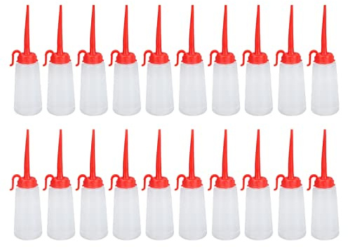 Ölflasche Kunststoff, Ausgießer & Dicht, Leicht zu Säubern & Auszudrücken, Lange Auslaufspitze, für Industrie & Nähmaschinen, Transparent 100ml