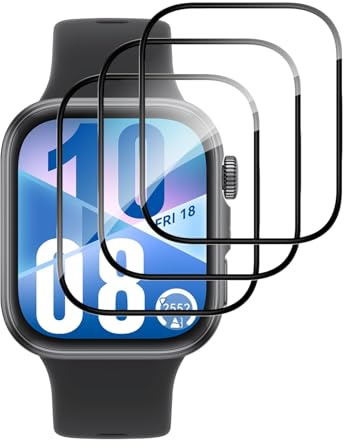 Aerku Protector de Pantalla para Huawei Watch Fit 3, [3 Piezas] 9H Durezza HD Alta Sensibilidad Resistente a Arañazos Cristal Templado Vidrio Templado