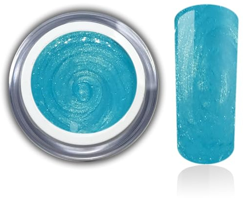 Farbgel UV LED Gel Metallic Türkis Hellblau Paradise Island - Nageldesign & Nailart für Gelnägel Nagelgel Studioqualität 5ml RM Beautynails