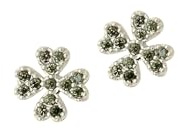 Einzelstück® Ohrringe in Kleeblatt Form mit grünen Zirkonia Kristallen I Ohrstecker Lucky 925 Sterling Silber 14K vergoldet I Silber, Gold & Rosegold (Silver)