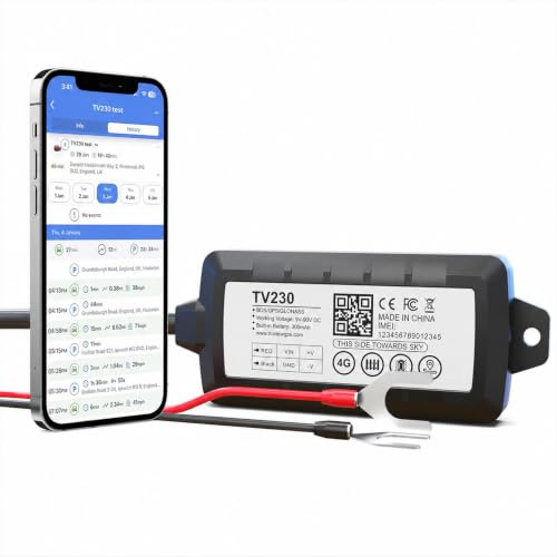 Truview TV230 GPS Tracker -2G/4G LTE- Real Time Vehicle Tracker Device for Car, Van, Motorcycle, Bike, Caravan, Coach, Tractor & Motorhome Tracker - Pay As You Go, Easy 12-24V Battery Self-Install