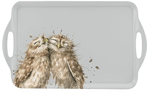 Portmeirion Home & Gifts Wrendale Large Handled Tray (Owl), Melamine, Multi Coloured, 20 x 29.5 x 48 cm