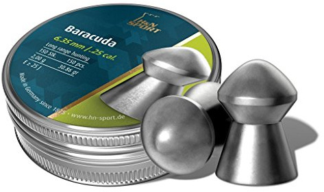 H&N Baracuda .25 Domed Air Rifle Pellets, Tin of 150