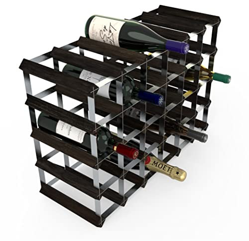 RTA Weinregal, 30 Btl, 15,2 x 10,2 cm, Eschenholz, zusammengebaut, Kiefer, Black Ash, Package Dimensions 10 x 10 x 5 cm