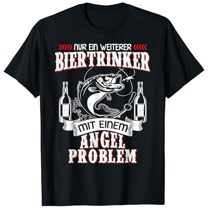 Lustiger Biertrinker Angler Spruch Angeln & Bier T-Shirt T-Shirt
