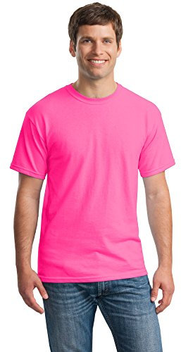 Gildan G500 - Camiseta de Algodón Pesado 100% en Rosa, Rosa Oscuro, Fucsia y Frambuesa, Talla XL
