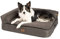 JAMAXX Premium 4-in-1 Hunde-Sofa Orthopädisches Hundebett mit Memory Visco Schaumstoff, abnehmbare Polster, Extra-Dicke Polsterung, Wechsel-Bezug, Waschbar, PDB3015 (M) 80x60 ECO braun