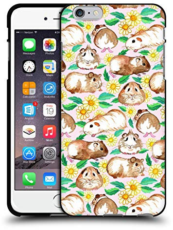 Head Case Designs Officially Licensed Micklyn Le Feuvre Guinea Pigs And Daisies In Watercolour On Pink Patterns 2 Black Soft Gel Case Compatible With Apple iPhone 6 Plus/iPhone 6s Plus