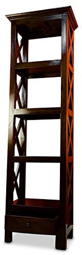 Kinaree Mahagoni Bücherregal Somerset - Massivholz Regal - 180cm Bücherregal im Kolonial Stil