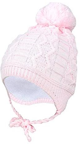 TupTam Beanie Mütze Kinder – Warme Strickmütze aus Bio-Baumwolle für Herbst und Winter – Oeko-TEX Zertifiziert, Farbe: Hellrosa, Hat Size: 39-41