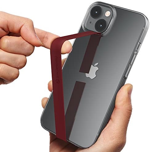 Sinjimoru Ultra Slim Phone Loop Finger Holder, Secure Strap as Mobile Grip Compatible with iPhone Case & Samsung Phone. Sinji Loop Wine Red