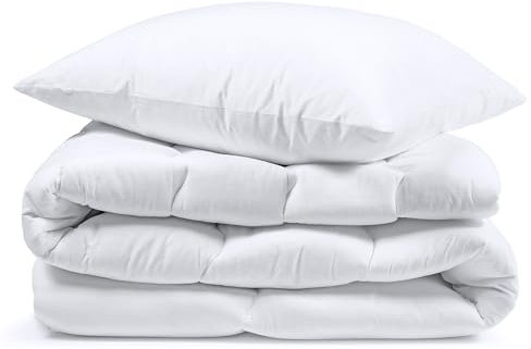 Amazinggirl Bettdecken Set 135x200 mit Kissen 80x80 Ganzjahresbettdecke – Weiche atmungsaktive klimaregulierende Steppbettdecke für Allergiker, Oeko-Tex Zertifiziert, waschbar
