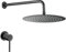 VALAZ Ducha Empotrada Negro Mate | Ducha Monomando 1 Vía, Rociador Efecto Lluvia | Instalación en Pared Fácil y Rápida | Inoxidable, Elegante, Redonda, Rociador 20 cm, Serie Guadiana