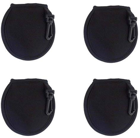 Zelerdo Tragbare Golfball-Reinigungstasche für Golfbälle, 4 Stück (schwarz)