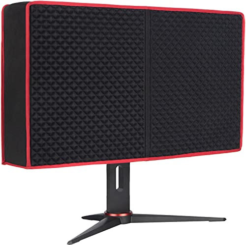 Jubmach Premium-Gaming-Monitorabdeckung,68.6 cm,staub-, wasser- und katzenbeständige rote und schwarze Monitorabdeckungen für Desktops, Gaming, PC, Computer, Monitor, Dekor, Größe 68.6 cm