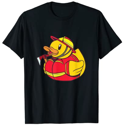 Badeente Feuerwehr Nachwuchs Feuerwehrmann niedliche Ente T-Shirt