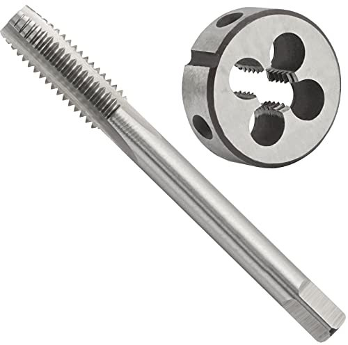 Aceteel Jeu de tarauds et filières métriques M8 x 1,25 mm pour gauche, M8 x 1,25 mm pour filetage en acier rapide et M8 x 1,25 mm