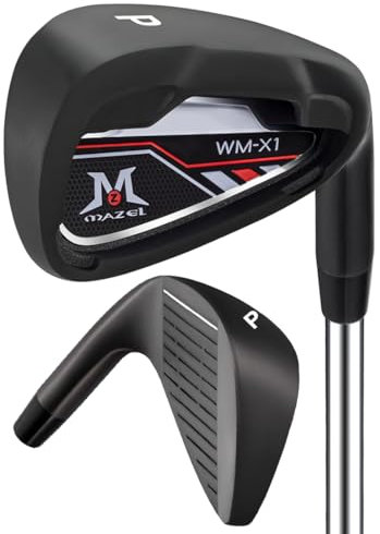 MAZEL Golf Eisen Single1,2,3,4,5,6,7,8,9, P, A,S, Edelstahl Golf Club Eisen für Männer Rechtshänder (Black Individual Iron,RH, #Pitching Wedge)