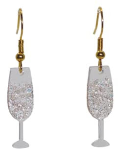 Champagne glass earrings