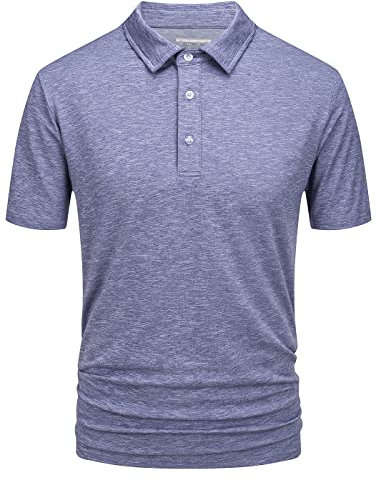 EKLENTSON Mens Polo Shirts Golf Tennis Short Sleeve Polo Shirt 3 Buttons Quick Dry Breathable Work Top Purple,3XL