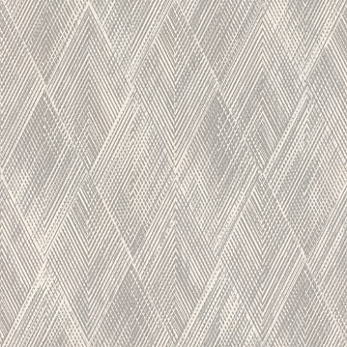Rasch Tapete 844115 - Vliestapete in Hellgrau und Silber mit geometrischem Muster aus Rauten aus der Kollektion Perfecto VI - 10,05m x 0,53m (LxB)