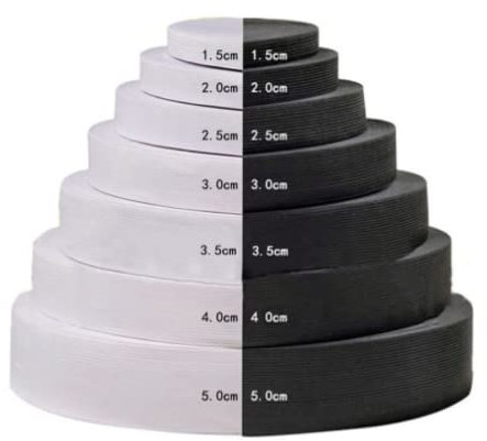 Black White Stretch Flat Elastic Waist Band Woven Sewing Trouser Dressmaking 2cm Width (Black 2 Metre)