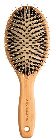 Olivia Garden Bamboo Touch Brush – Brosse Eco-responsable Démêlant en Bambou, Poils en Sanglier et Nylon - Taille M