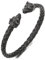 COOLSTEELANDBEYOND Herren Wolfskopf Armband Edelstahl Geflochtene Stahlkabel Armreif Rauhe Oberfläche, Verstellbare
