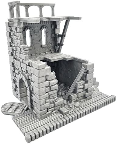 QP3D – Ruiniertes mittelalterliches Haus – Fantasiegebäude Terrain Landschaft für Tischplatte & RPG 28–32 mm Miniaturen Wargame Requisiten DnD D&D, 3D gedruckt und bemalbar