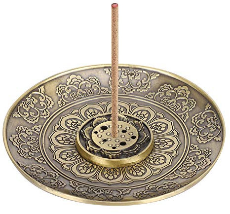 Porte-encens, Porte-encens en Métal Porte-bâton D'encens Rond Lotus Brûleur D'encens Attrape-cendres Grand Porte-bâton D'encens Encensoir, pour Cônes D'encens
