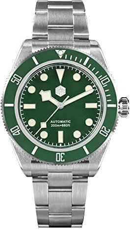 San Martin NH35 SN008 Vintage Taucher Herrenuhr Saphirglas Edelstahl Automatische Mechanische Armbanduhren, farbe 1, Taucher, mechanisch