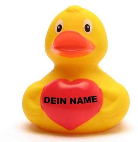 Badeente - personalisierbar (mit Herz Ente)