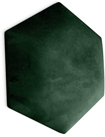 Muralo Samt Wandkissen Hexagon Stoff Polsterpaneel Schlafzimmer Wohnzimmer Bett Wandpolster Bettkopfteil Lendekissen Modern Luxus Gepolstert Polster Paneel (Flaschengrün, 40 cm x 35 cm)