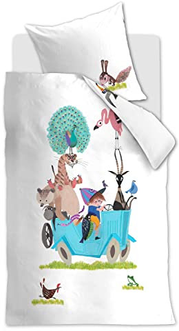 Beddinghouse Kinder Bettwäsche FIEP BEESTENBENDE, 100% Baumwolle, 135 x 200 cm, Mehrfarbig, Größe:135x200 cm + 80x80 cm