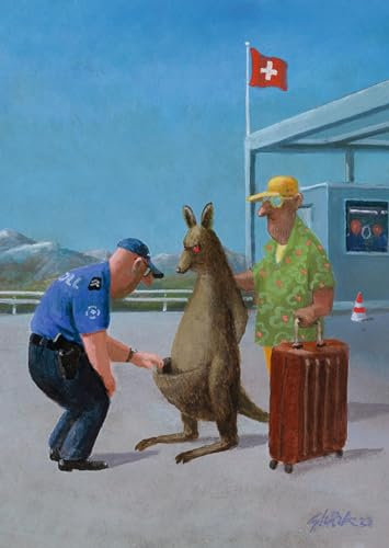 Inkognito Postkarte | Anlass: ''animals'', Motiv: ''Leibesvisitation'' | Künstler: Gerhard Glück | Art-Nr.: 46012 | vom Berliner Verlag