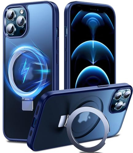 Chicfun 3-in-1 [Magnetic+KickStand+Ring Holder] for iPhone 12 Pro Max Case Stand Ring Holder Compatible with MagSafe, Military Shockproof Protective Matte iPhone 12 Pro Max Phone Case Kickstand Cover