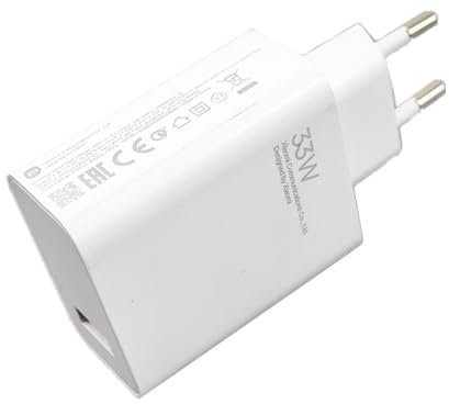 Carica Batterie Rapido Xiaomi 33W per Redmi Note 7 Pro/8/9/9S/10S/11S/11 Pro+ Plus 5G USB Sostituisce Originale MDY-11-EZ Bianco