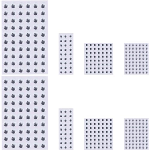 GORGECRAFT 8 Sheets 396Pcs Googly Eyes Self Adhesive Black Plastic Large Wobbly Eyes Big Wiggle Eyes Cabochons Sticker for Handmade Craft Christmas Party Decoration Scrapbooking 8mm 10mm 12mm 20mm