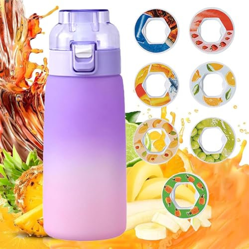Luft Wasserflasche,600ml Sport Air Wasserflasche mit Pods BPA Frei Starterset 0 Zucker, Trinkflasche mit 7 Geschmack Pods Ideal zum Laufen und im Fitnessstudio (B)
