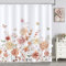 Bonhause Duschvorhang Boho Blume Wildblumen Herbst Aquarell Pflanze Blätter Duschvorhänge 180 x 180 cm Anti-Schimmel Wasserdicht Polyester Stoff Waschbar Bad Vorhäng für Badzimmer mit 12 Haken