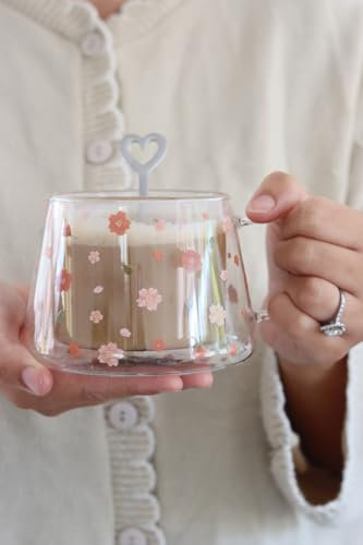Pretty Little Home Double Wall Glass Mug - Wrap Around Blossom