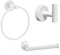YUET Ensemble d'accessoires de Salle de Bain SUS 304 Acier Inoxydable, Barre Porte-Serviette, Porte-Rouleau de Papier Toilette, Crochet pour Peignoir,Anneau de Serviette Murale (Blanc)